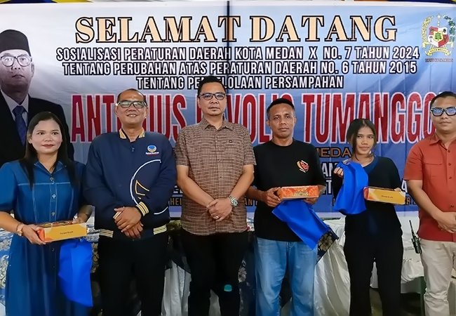 Sosialisasikan Perda Sampah, Antonius Tumanggor Ajak Warga Medan Helvetia Cegah Banjir